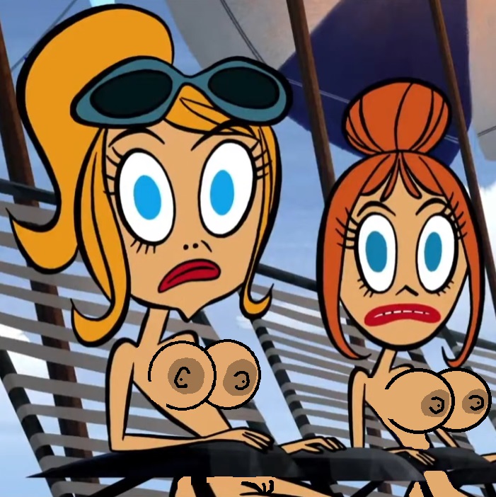 2_girls adult big_breasts cartoon_network female_only first_porn_of_character lipstick maruined nude open_eyes orange_hair sexy sexy_body sexy_breasts sunglasses swimsuit_ladies teeth the yellow_hair