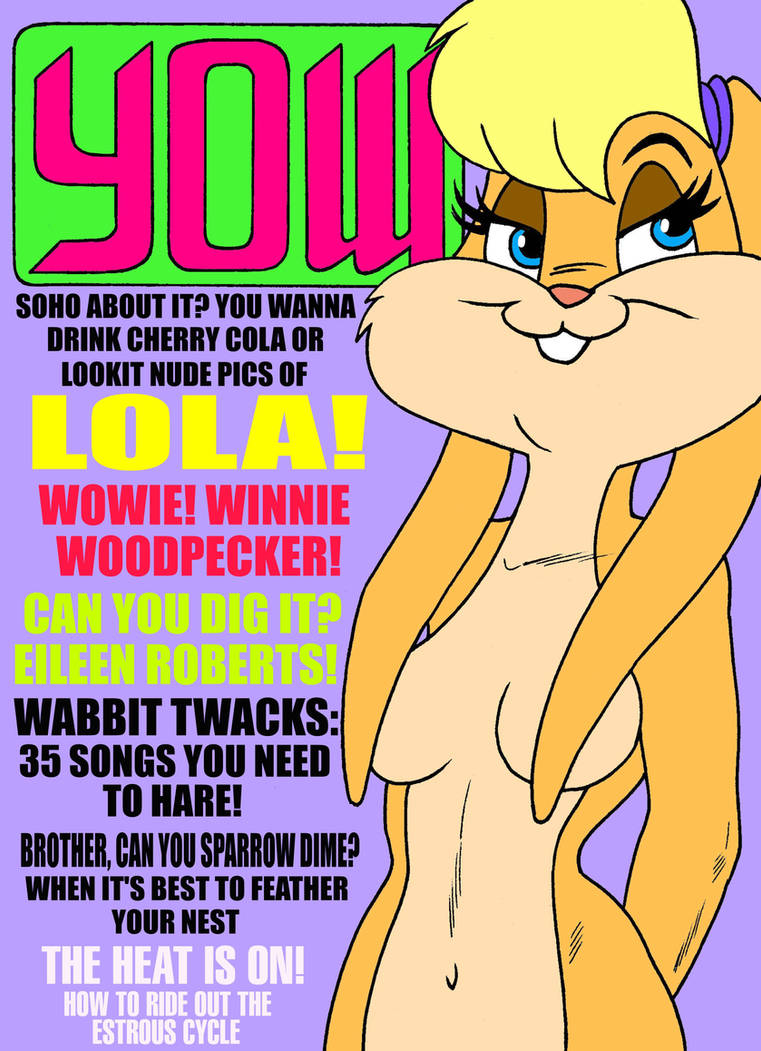 1girl blonde_hair blue_eyes breasts covered_nipples covering_breasts female_focus female_only lola_bunny long_ears looney_tunes magazine magazine_cover nude nude nude_female sethereid space_jam toonytease