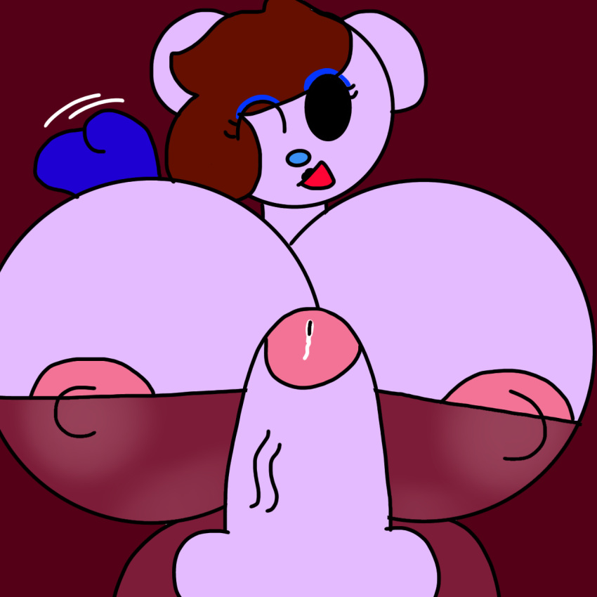 1futa bear_alpha betty_amelia_rose_(bear) big_balls big_penis bobuxbite_(artist) furry futanari jessica_rabbit_(cosplay) looking_at_viewer precum redraw request roblox roblox_game