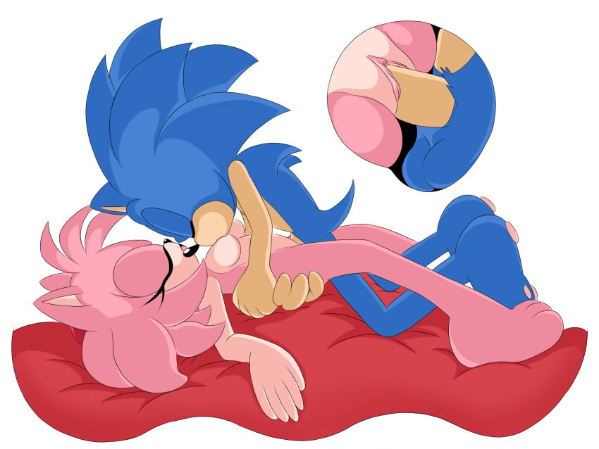 amy_rose barefoot breast_sucking breasts j_nsfw kissing kissing_while_penetrated penis pussy sega sex sonic_the_hedgehog sonic_the_hedgehog_(series) wholesome_sex