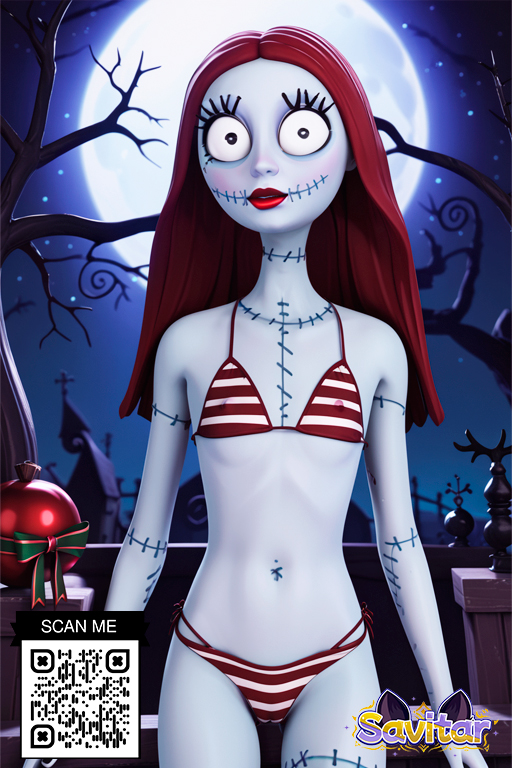 1girl 1girl 1girl ai_generated bikini breasts clothing colored_skin cross full_moon graveyard lipstick littlehentai long_hair looking_at_viewer makeup moon navel night night_sky nigthmare_before_christmas outside red_bikini red_hair red_lips sally_(nightmare_before_christmas) savitar side-tie_bikini_bottom sky small_breasts smile standing stitched_face stitches striped striped_bikini swimsuit tombstone tree zombie