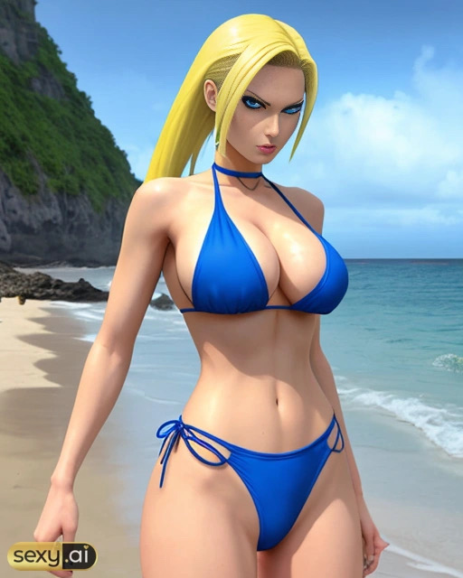 ai_generated android android_18 big_breasts dragon_ball