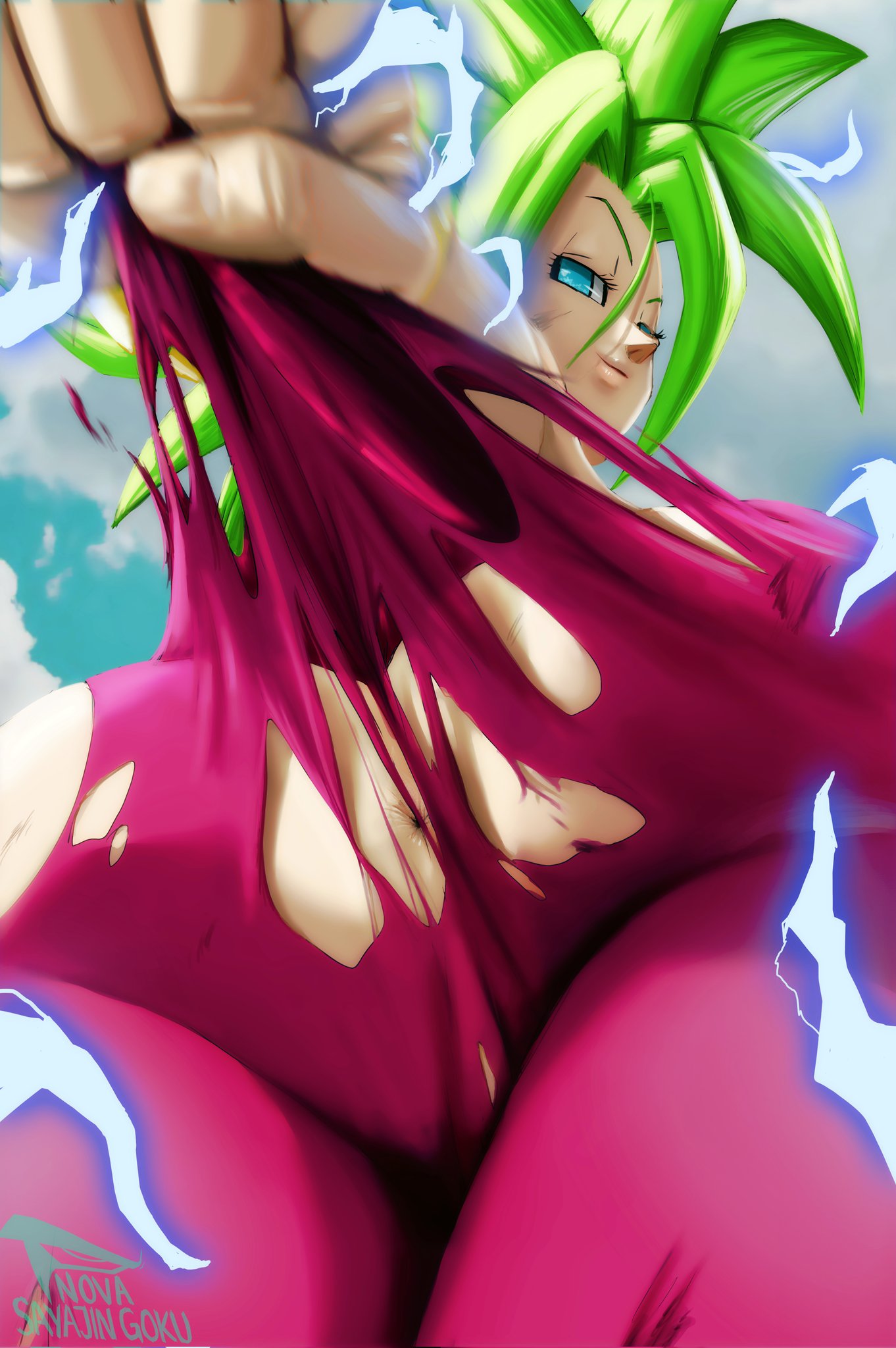 3_girls ass ass_focus caulifla dragon_ball dragon_ball_super female_pervert fusion green_hair kale_(dragon_ball) kefla_(dragon_ball) nude pervert potara potara_earrings potara_fusion sex_invitation sexually_suggestive smile