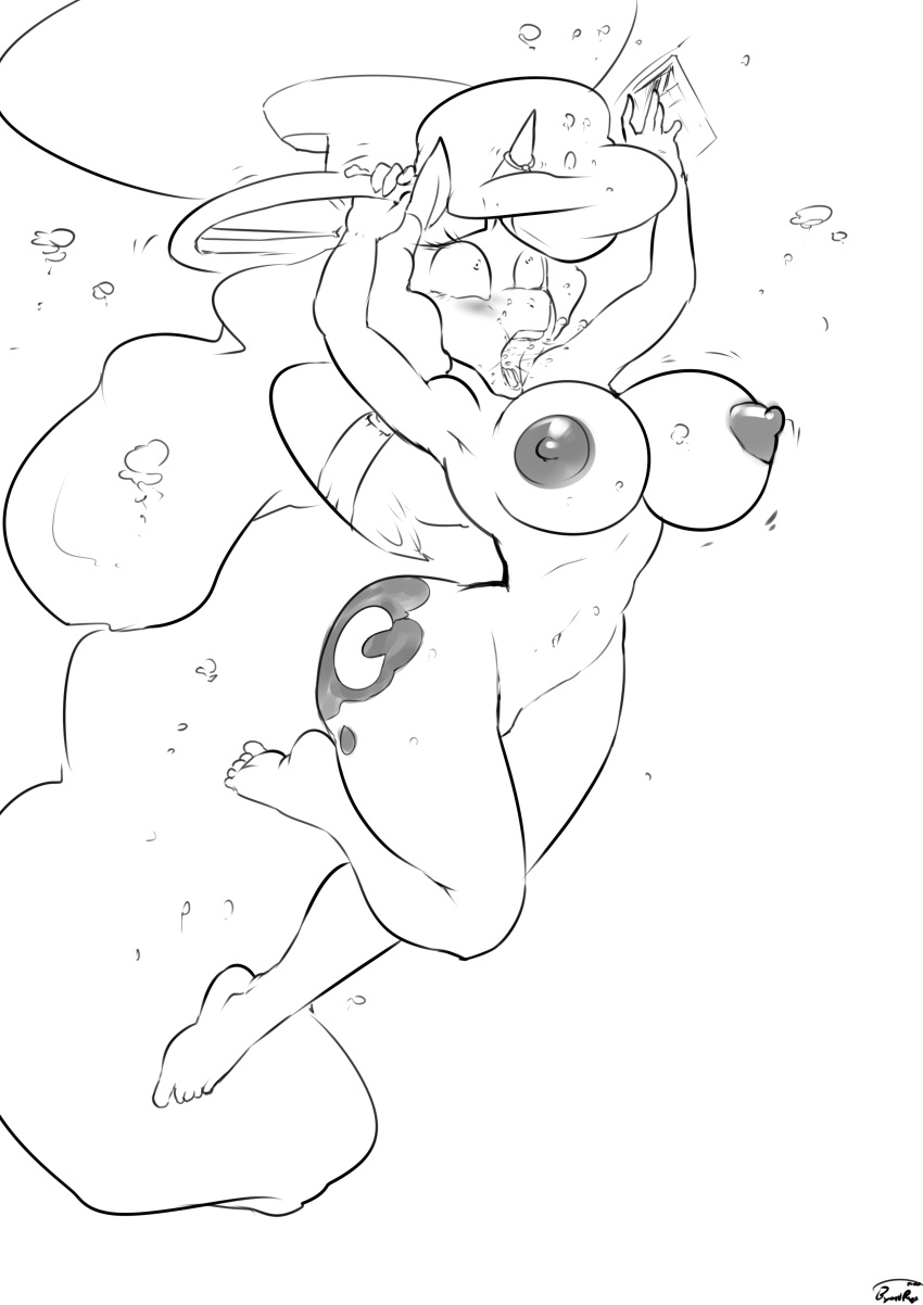 1girl asphyxiation big_breasts blush bound_wings breasts byondrage drowning female folded_wings friendship_is_magic gasping hasbro high_res horn horn_ring keypad monochrome my_little_pony nipples nude nudity princess_luna princess_luna_(mlp) ring solo solo_female swimming temporaryunity underwater water wide_eyes wide_hips wings