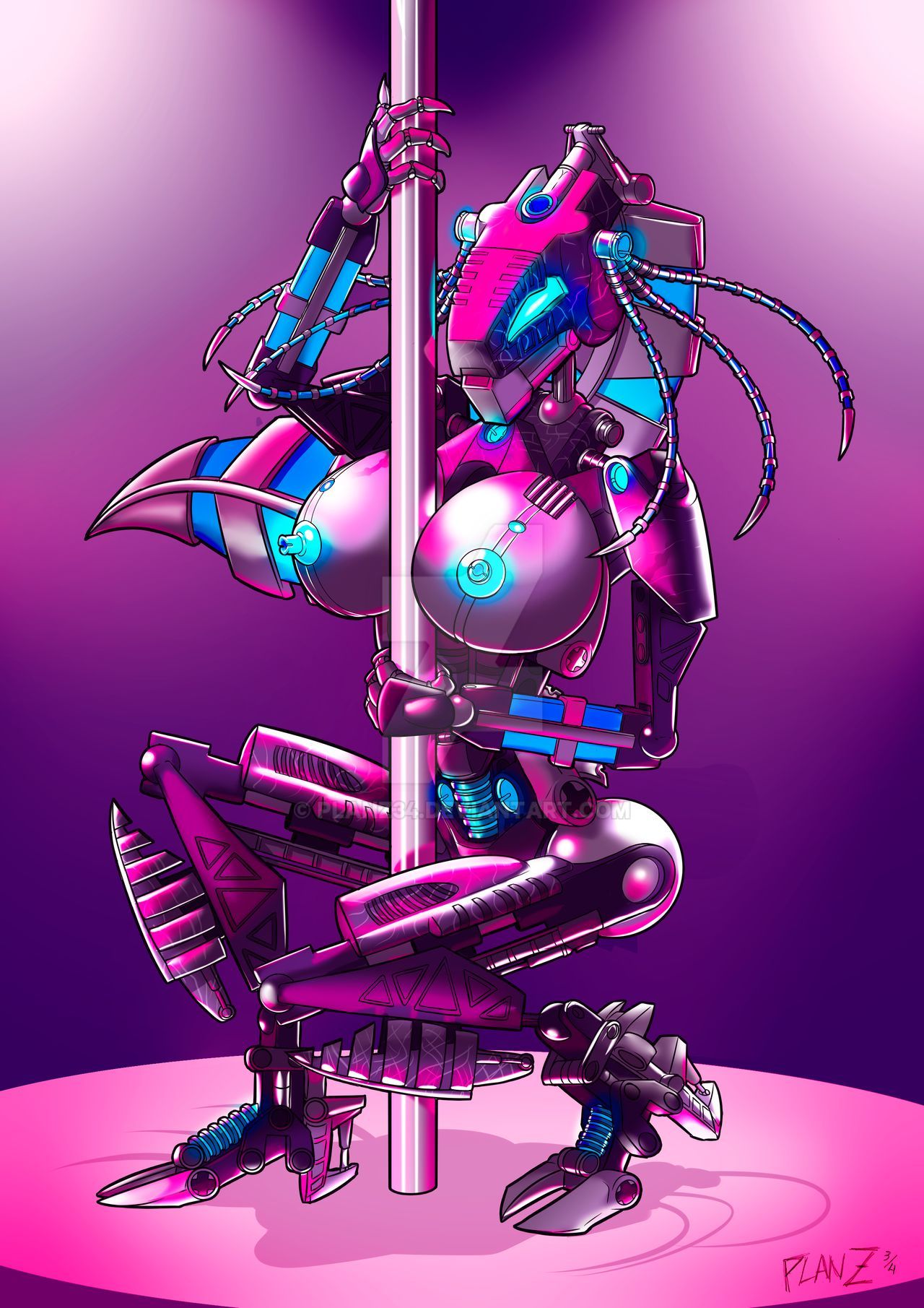 1girl alternate_version_available android anthro armor artist_signature ass ass_grab big_ass big_breasts bionicle black_skin blue_eyes breasts bust cute cyborg_(designation) fanart glowing glowing_eyes glowing_nipples huge_breasts humanoid lego legs lipstick long_legs mechanical mechanical_parts nipples non-human non-mammal_breasts planz34 pole pole_dancer pole_dancing purple_lipstick robot robot_girl robot_humanoid roodaka signature smooth_skin solo_female stripper_pole tall_girl thighs vortixx watermark wide_hips