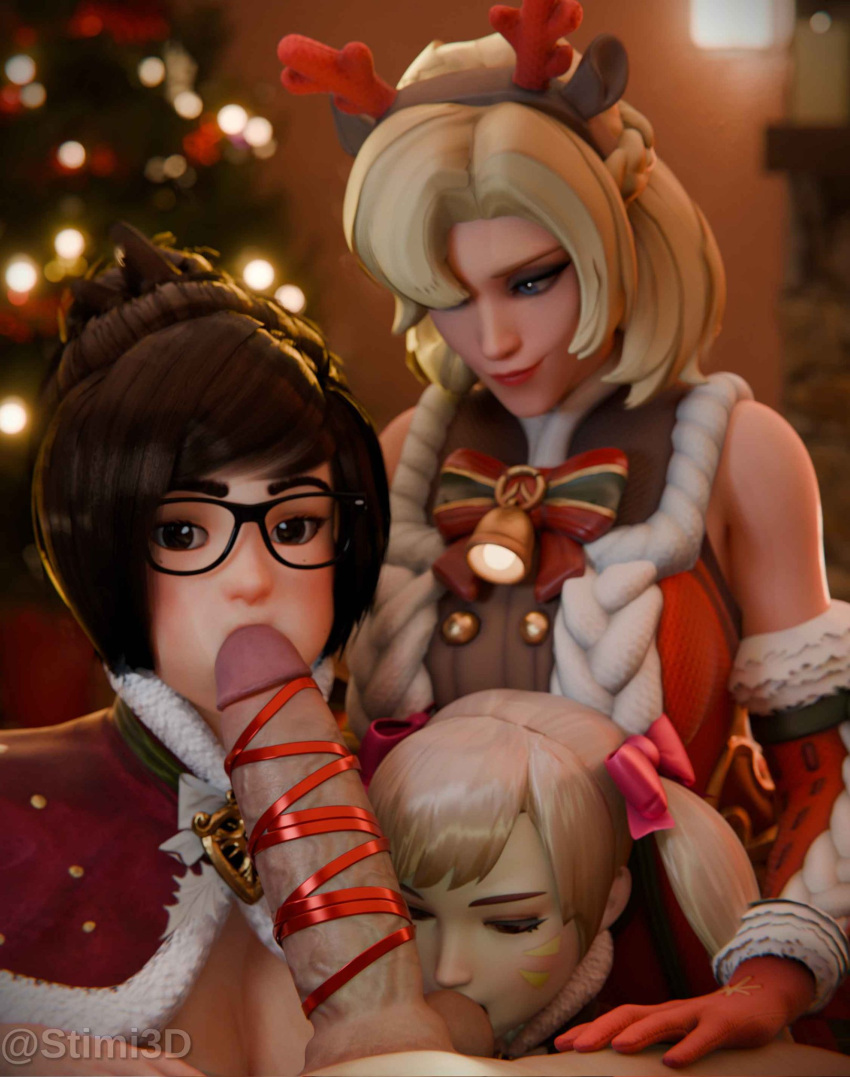 1boy 3_girls 3d asian asian_female ball_sucking balls big_penis blizzard_entertainment blonde_hair blue_eyes blurred_background breasts brown_eyes brown_hair bwc chinese christmas christmas_tree collaborative_sex completely_nude completely_nude_male d.va d.va_(overwatch) depth_of_field erect_penis erection female_focus fffm_foursome first_person_view foursome genitals german group group_sex hana_song hetero holidays indoors interracial korean light-skinned_female light-skinned_male light_skin male_pov mature mature_female mature_woman mei-ling_zhou mei_(overwatch) mercy_(overwatch) mommy multiple_girls nude nude_male overwatch penis pov sex sexy sexy_body sexy_breasts short_hair stimi3d straight teamwork testicles tied_hair tree trio trio_focus twin_tails twintails