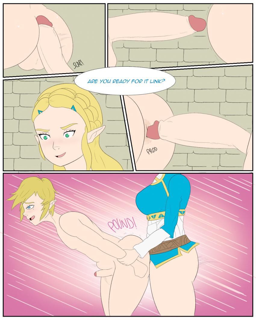 1boy 1futa anal arm_grab comic doggy_position futanari futanari_on_male link princess_zelda rolovo tagme the_legend_of_zelda wrist_grab zelda zelda's_research_(comic) zelda_(breath_of_the_wild)