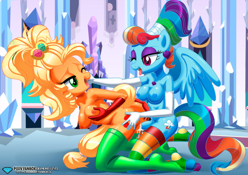 1futa 1girl 1girl1futa 2girls applejack applejack_(mlp) applejewel applejewel_(mlp) ass bbmbbf blush breasts equestria_untamed friendship_is_magic futa futanari my_little_pony:_friendship_is_magic palcomix pussy rainbow_dash rainbow_dash_(mlp) shipping yuri