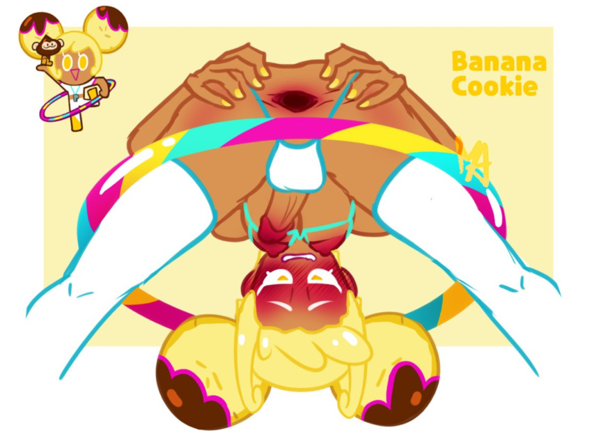 1futa anus banana_cookie bending_over blush cookie_run cookie_run_ovenbreak hula_hoop marshii_lewds_(artist) smile tan_skin underwear yellow_eyes yellow_hair yellow_nail_polish