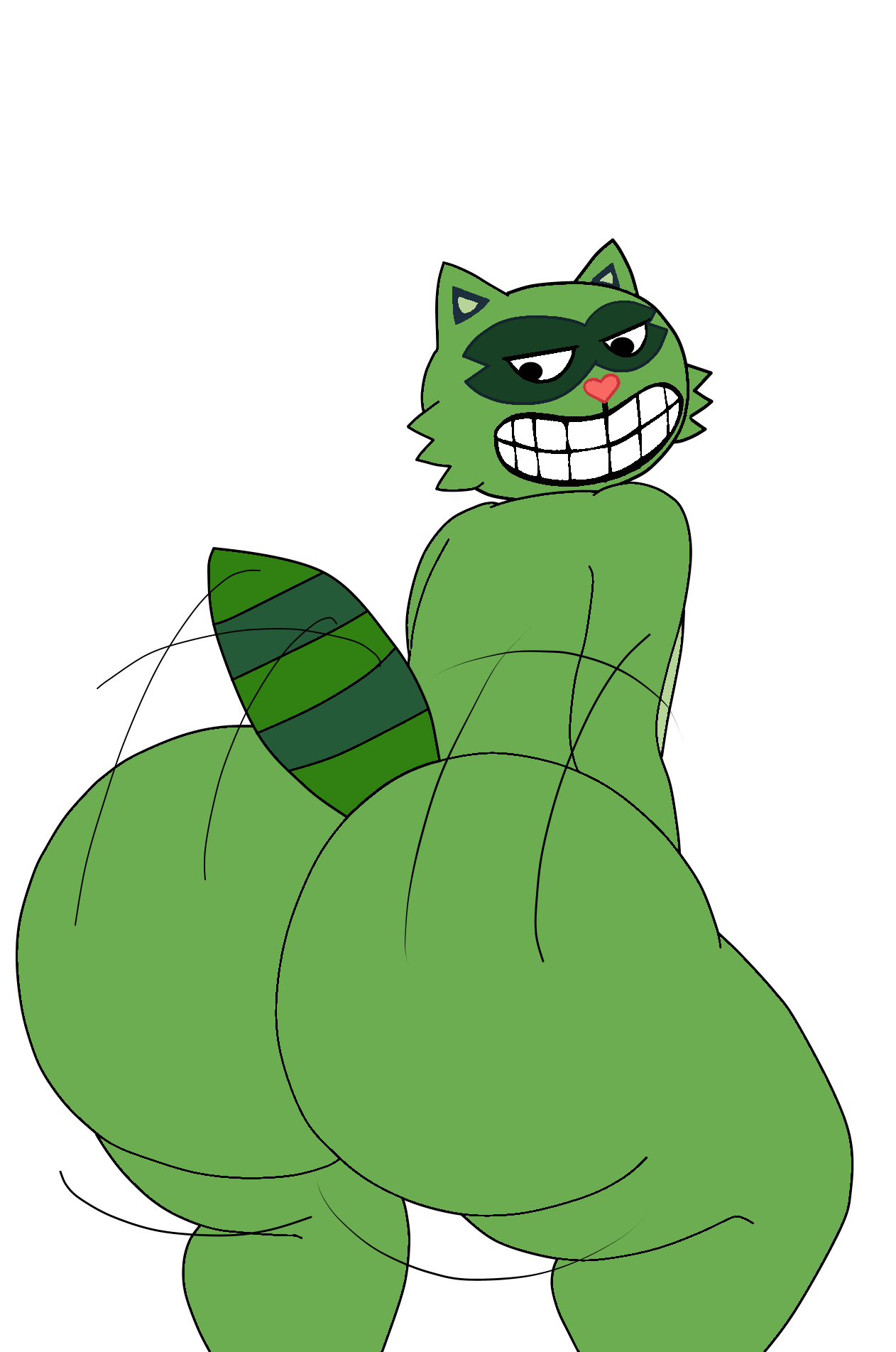 1boy 2024 anthro ass ass_focus asscheeks big_ass big_ass_(male) big_ass_cheeks bubble_ass bubble_butt buttcheeks caked_up child_bearing_hips dat_ass dat_butt fat_ass fat_ass_femboy femboy fur furry green_fur happy_tree_friends jiggling_ass large_ass lifty lifty_(htf) male male_ass male_focus motion_lines motion_outline nude obsuniq plump_ass plump_butt procyonid raccoon round_ass smile striped_tail tail thick thick_ass thick_hips thick_thighs twerk twerking twerking_position wide_ass wide_hips