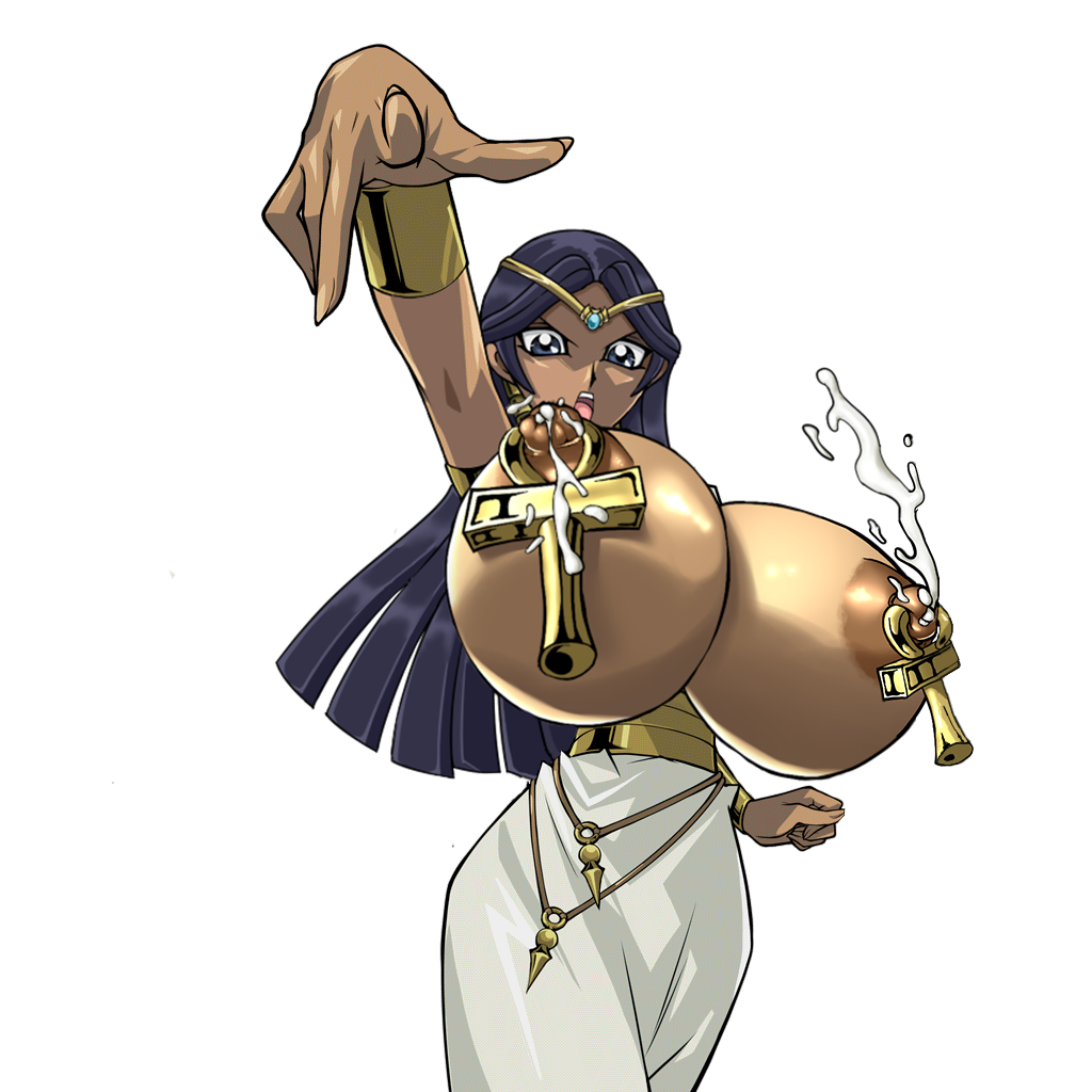 big_breasts bimbo black_hair breast_milk breasts dark-skinned_female dark_skin gigantic_breasts huge_breasts huge_nipples hyper_breasts ishizu_ishtar lactation long_hair milk nipple_piercing nipples piercing rochestedorm topless yu-gi-oh! yu-gi-oh!_duel_links yu-gi-oh!_duel_monsters