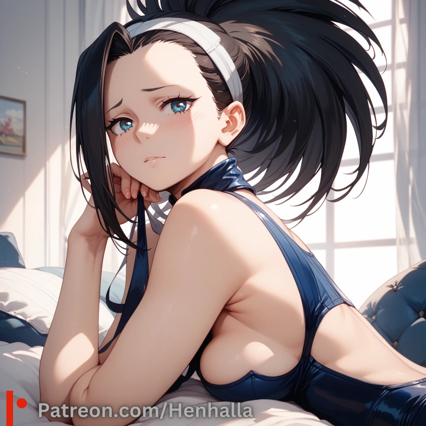 1girl 1girls ai_generated big_breasts breasts dress henhalla momo solo_female yaoyorozu_momo young younger_female