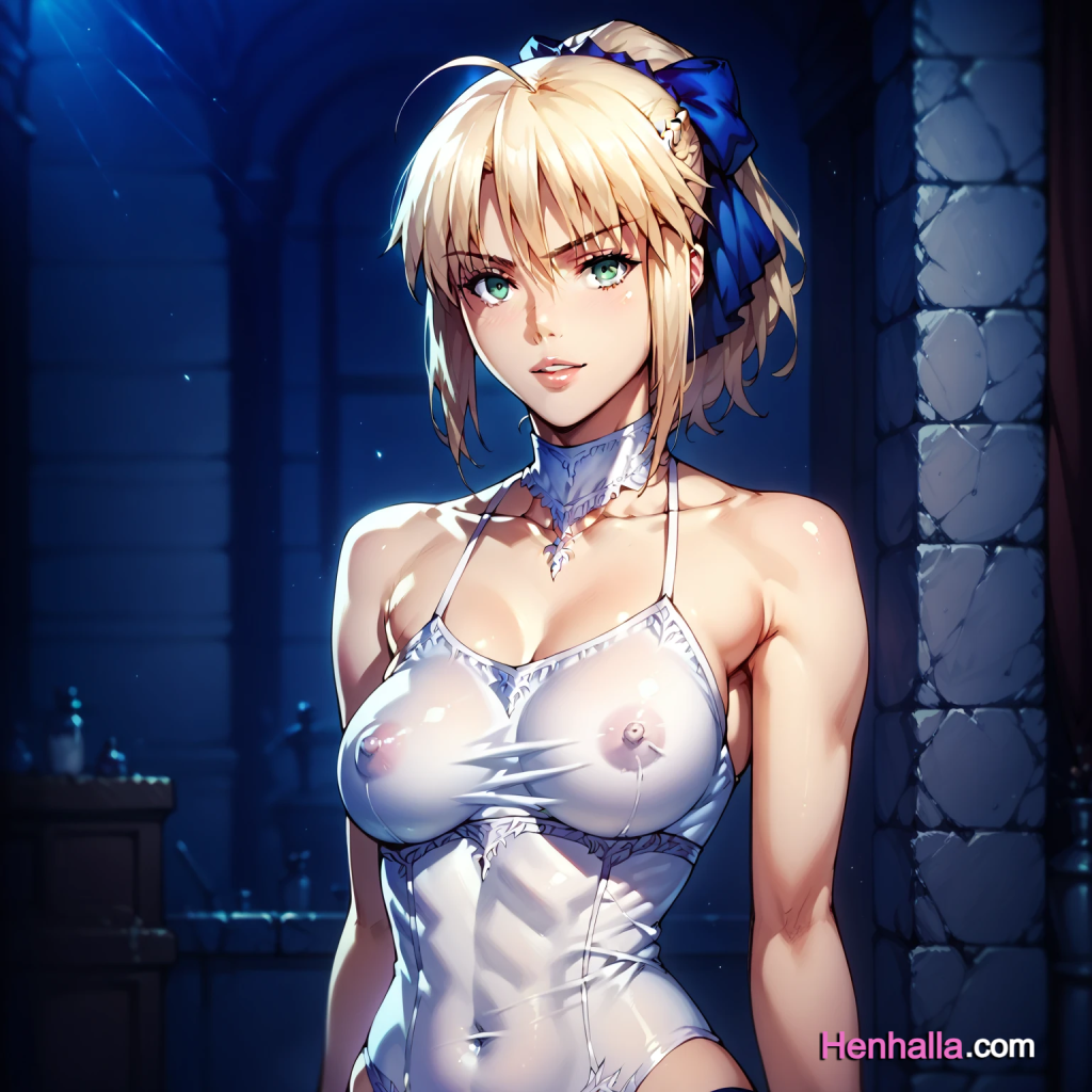 1girl 1girls ai_generated anime anime_girl artoria_pendragon artoria_pendragon_(fate) big_breasts breasts dress henhalla.com hentai solo_female young younger_female