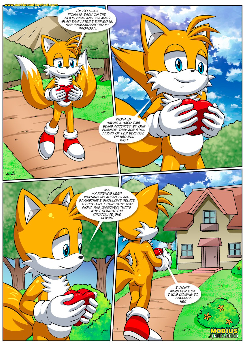 1boy anthro ass bbmbbf comic fox let_me_love_you_(comic) male male_only miles_"tails"_prower mobius_unleashed palcomix sega sega sonic_the_hedgehog_(series) speech_bubble tails_the_fox