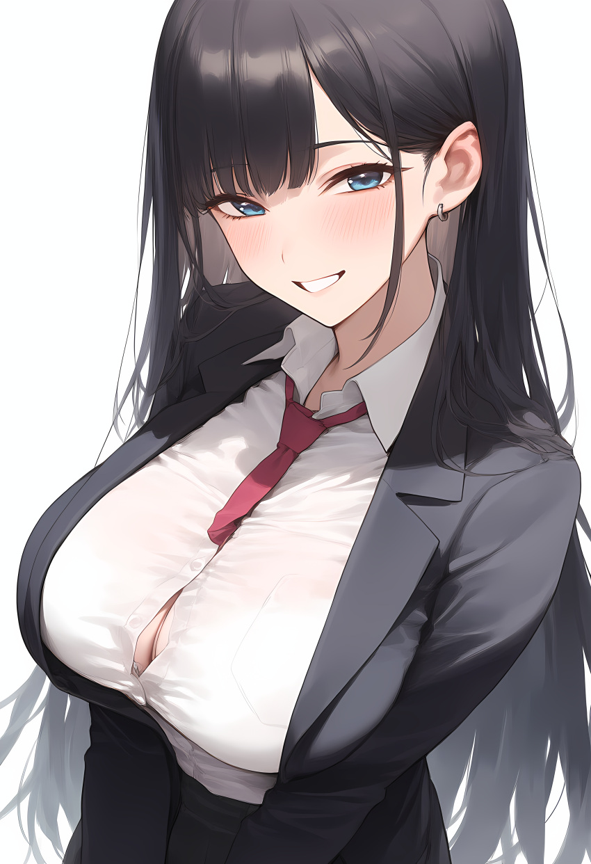 1girl ai_art ai_generated big_breasts blush breasts looking_at_viewer self_upload smile