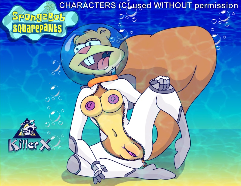 1girl anthro breasts female_only furry killerx mammal nickelodeon nipples pink_nipples pussy rodent sandy_cheeks solo_female spongebob_squarepants squirrel tagme underwater unzipped_bodysuit zipper_down